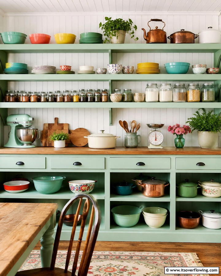 Open Shelving Concepts - 30 Vintage 1930s-1940s Kitchen Design Ideas & Inspiration