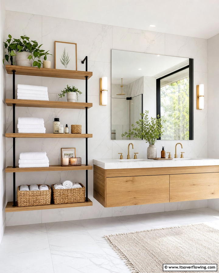 Open Shelving Solutions - 25 Bathroom Remodel Ideas for a Fresh New Look