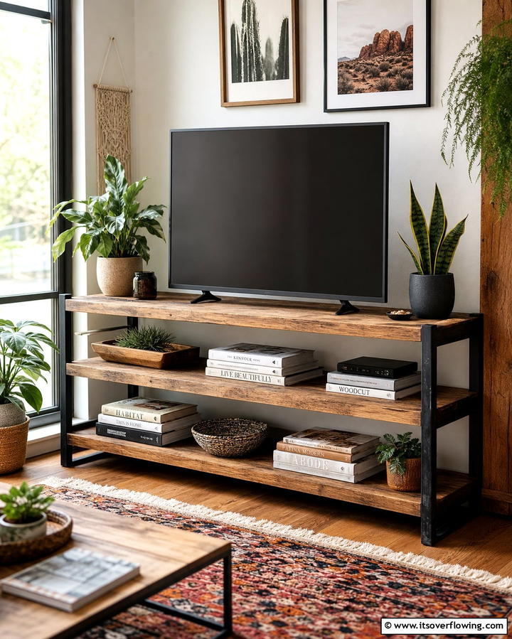 Open Shelving TV Stand - 25 TV Stand Ideas to Complement Your Home Decor