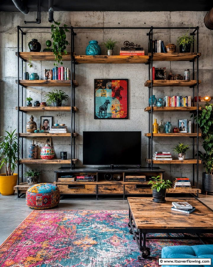 Open Shelving Units - 25 Loft-style Living Room Ideas for Modern Homes