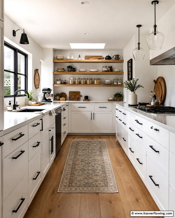Open Shelving UnitsOne - 30 Parallel Modular Kitchen Designs for Efficient Cooking