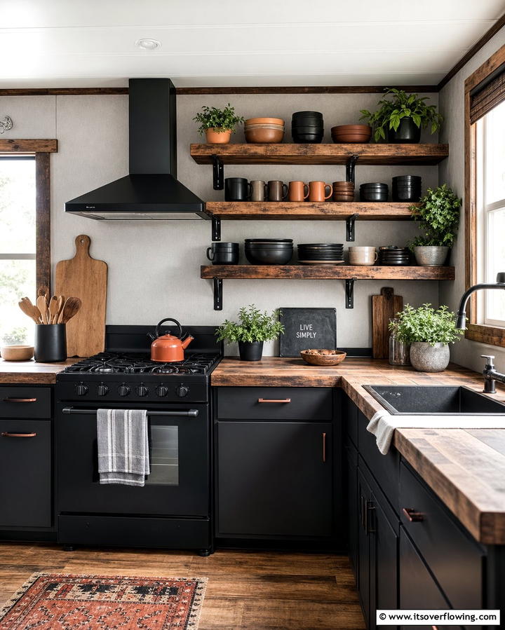 Open Shelving for Easy Access - 25 Mobile Home Kitchen Ideas for Stylish Living