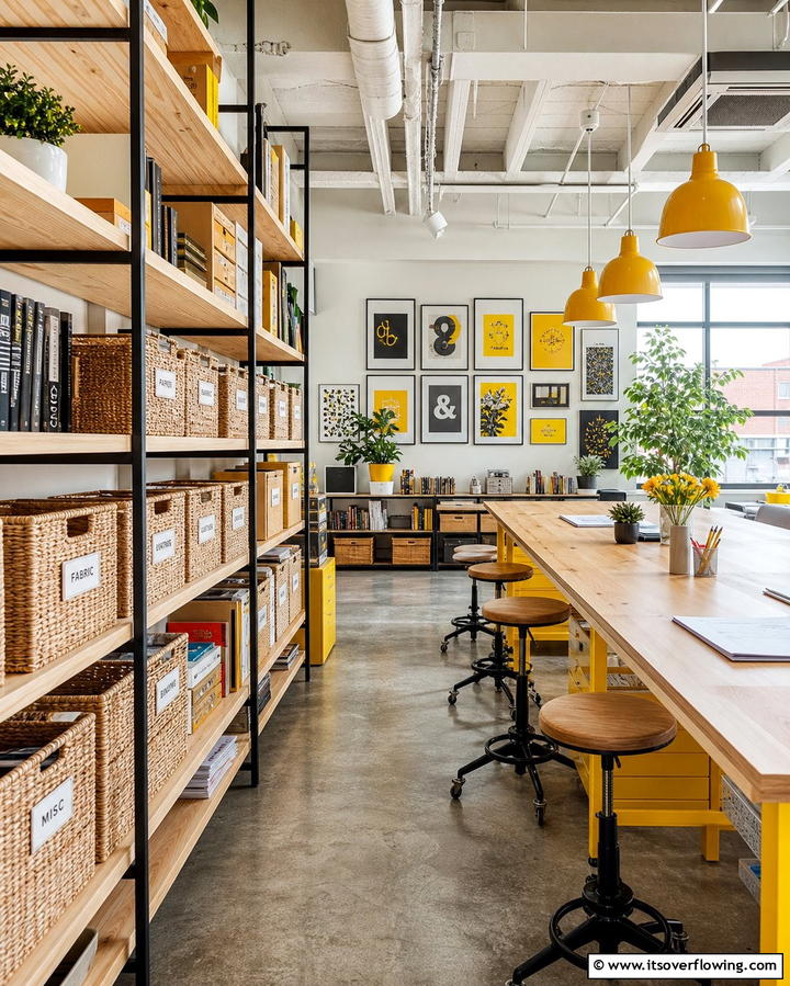 Open Shelving for Easy Access - 25 Office Shelving Ideas to Maximize Storage and Style