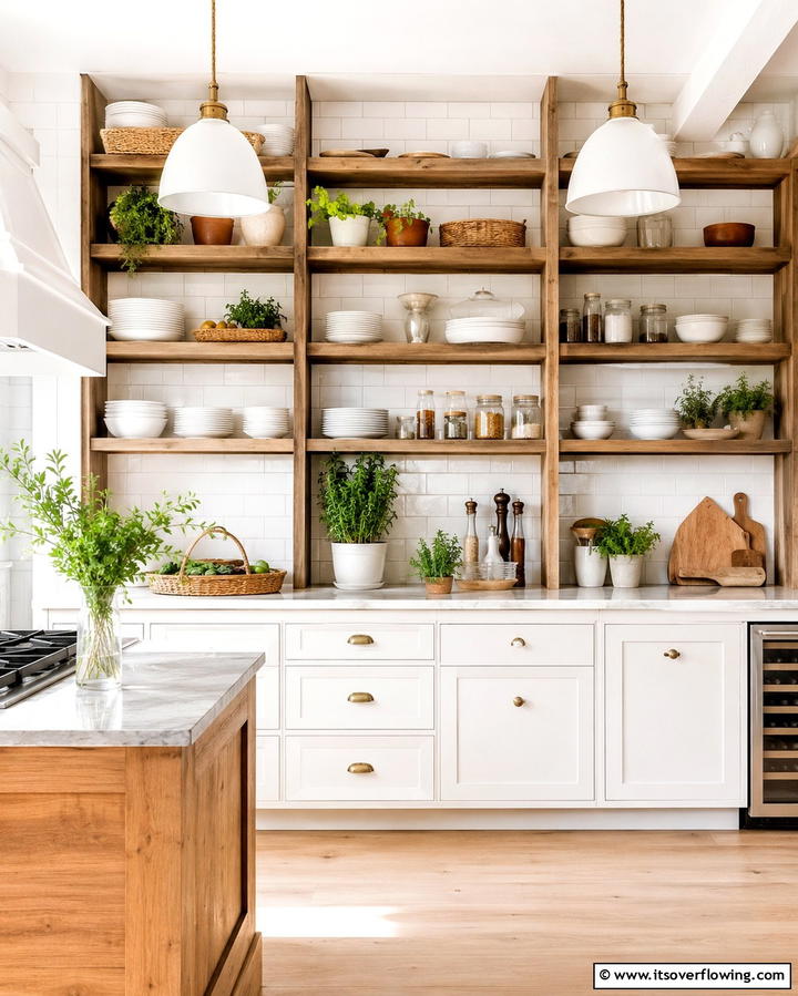 Open Shelving for Easy Access - 20 Summer Kitchen Ideas to Refresh Your Space