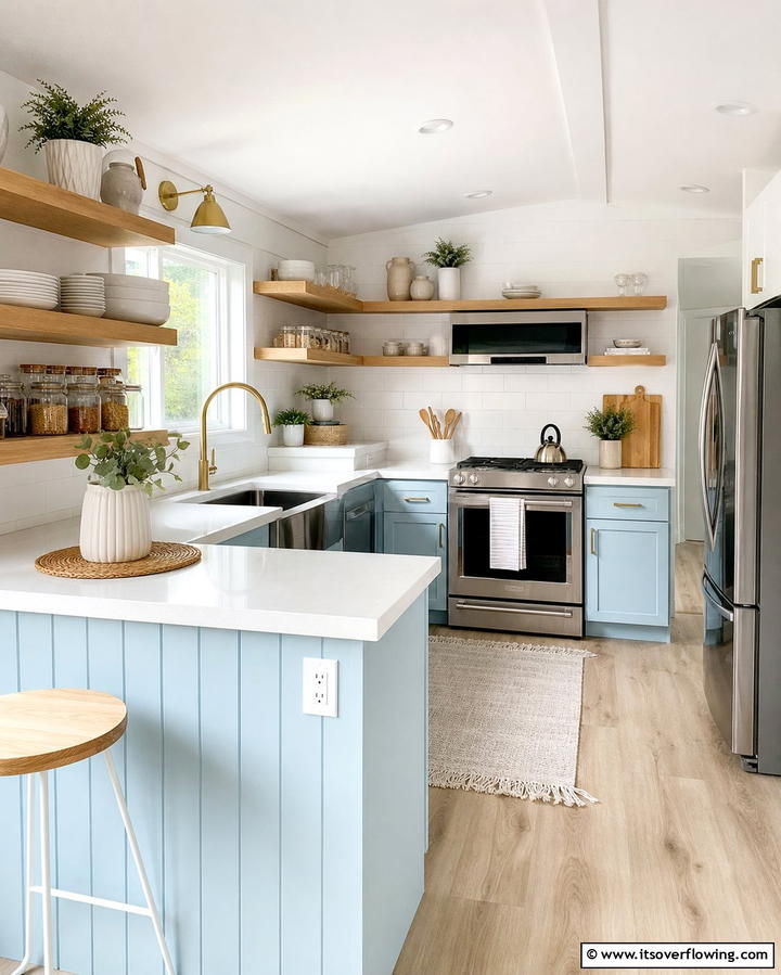 Open Shelving for a Spacious Look - 25 Mobile Home Kitchen Ideas for Stylish Living