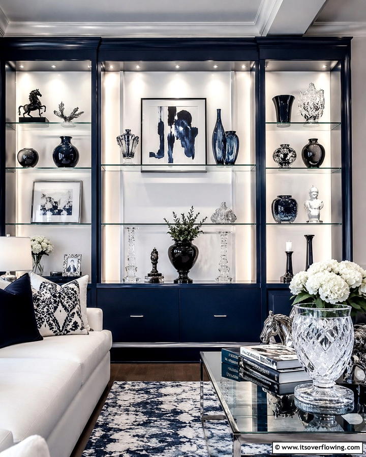 Open Shelving with Backlighting for Drama - 30 Living Room Shelf Ideas for Stylish Storage Solutions