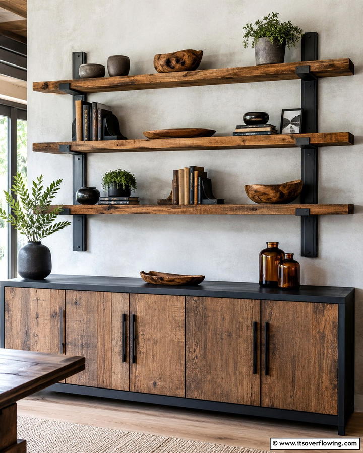 Open Shelving with Charcoal Accents - 25 Gray and Black Kitchen Ideas for a Modern Look