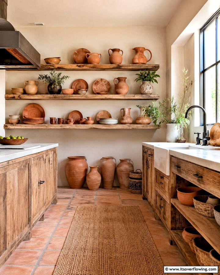 Open Shelving with Reclaimed Wood - 25 Organic Kitchen Design Ideas for a Natural Look