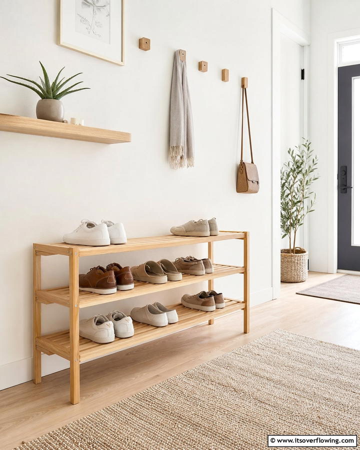 Open Shoe Racks - 20 Scandinavian Entryway Ideas for a Minimalist Look