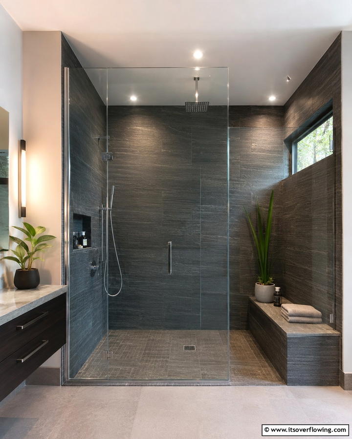 Open Shower Design - 25 Masculine Bathroom Ideas for a Bold Look