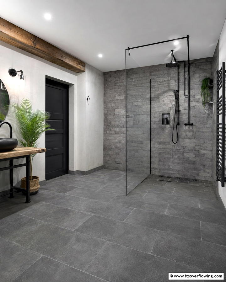 Open Shower Designs - 25 Industrial Bathroom Ideas for a Bold Look