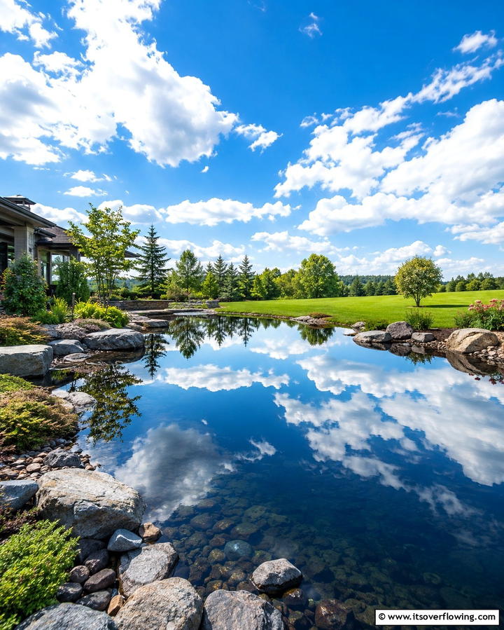 Open Sky Reflection Pond - 30 Backyard Pond Ideas for Serene Water Features