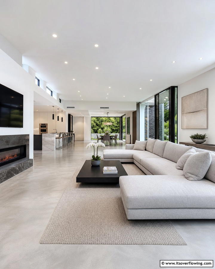 Open Space Layout for Fluid Living - 21 Minimalist Living Room Ideas to Simplify Your Space