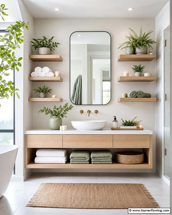 Open Towel Shelves - 21 Clever Bathroom Storage Ideas to Maximize Space and Style
