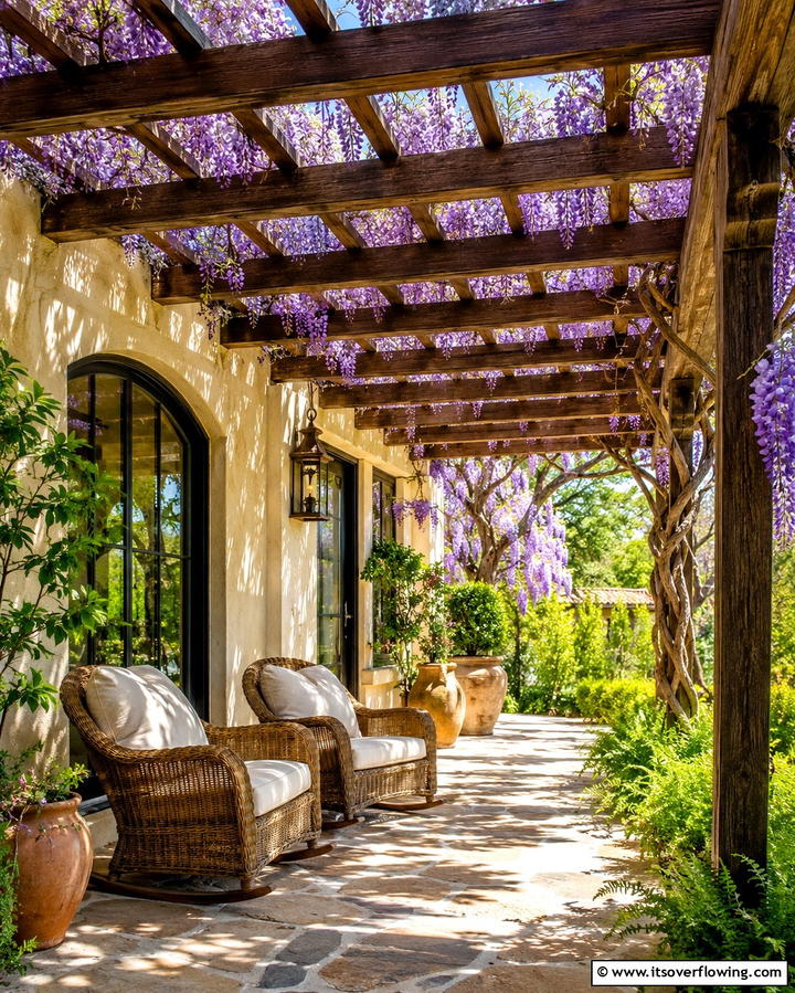 Open Trellis Roof for Natural Light - 25 Front Porch Roof Ideas- Enhance Your Home’s Curb Appeal