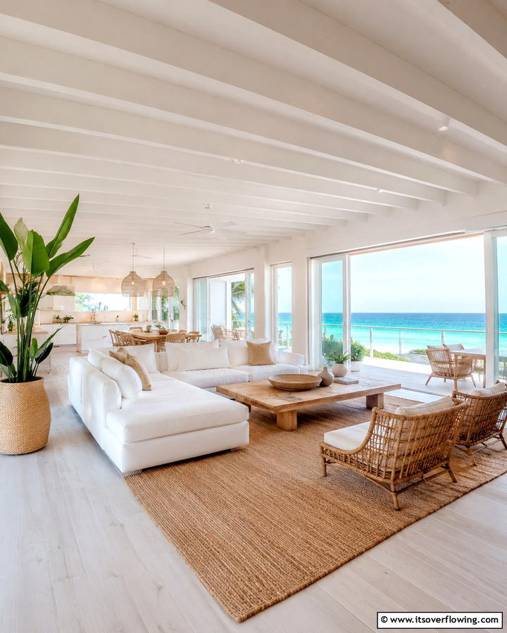 Open and Airy Layouts - 25 Beach House Living Room Ideas for a Coastal Vibe