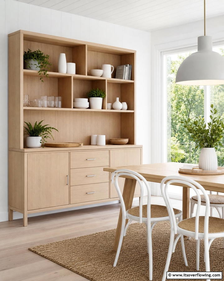 Open and Closed Storage Combination Hutch - 20 Dining Room Hutch Ideas for Storage and Style