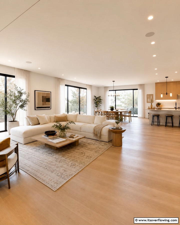 Open and Spacious Beige Layout - 21 Elegant Beige Living Room Ideas for Timeless Comfort