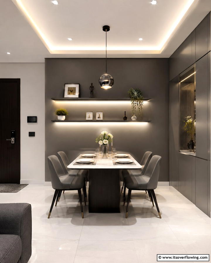 Opt for Built In Lighting - 25 Small Dining Room Ideas for Compact Spaces