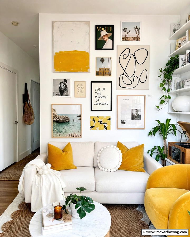 Opt for DIY Wall Art - 25 Budget Apartment Living Room Ideas for Small Spaces