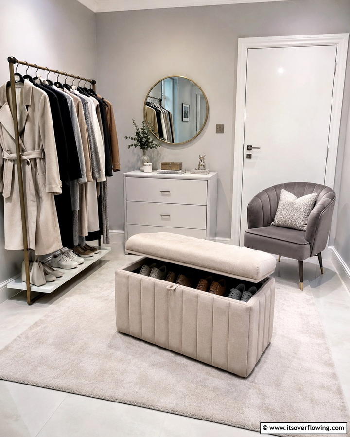 Opt for Multifunctional Furniture Pieces - 25 Small Dressing Room Ideas to Organize Your Wardrobe
