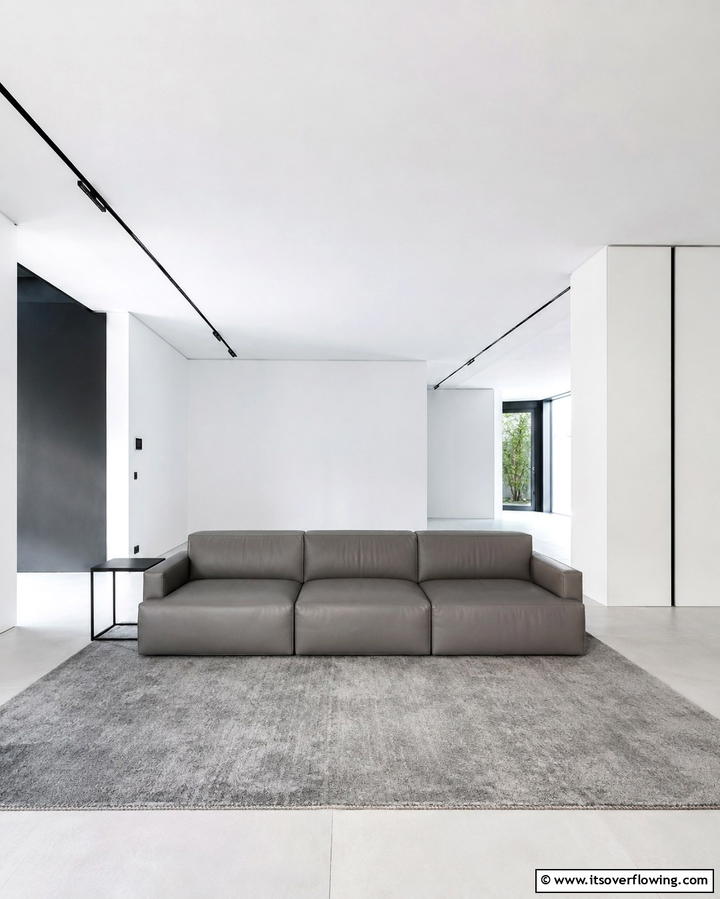 Opt for a Minimalist Approach - 30 Grey Couch Living Room Styling Ideas for Cozy Spaces