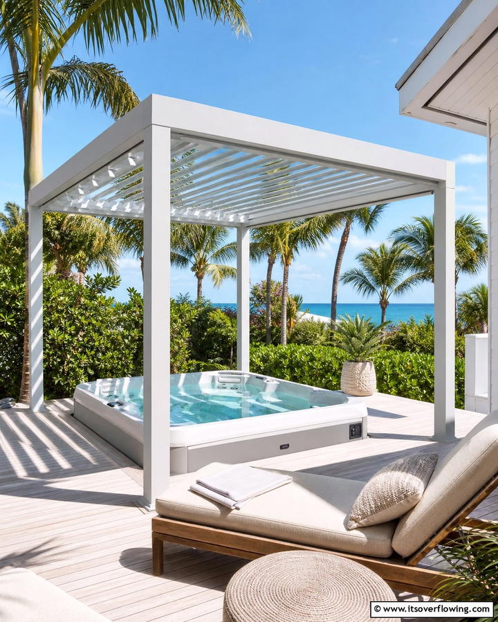 Opt for a Pergola for Shade and Style - 25 Relaxing Hot Tub Decor Ideas for Your Backyard