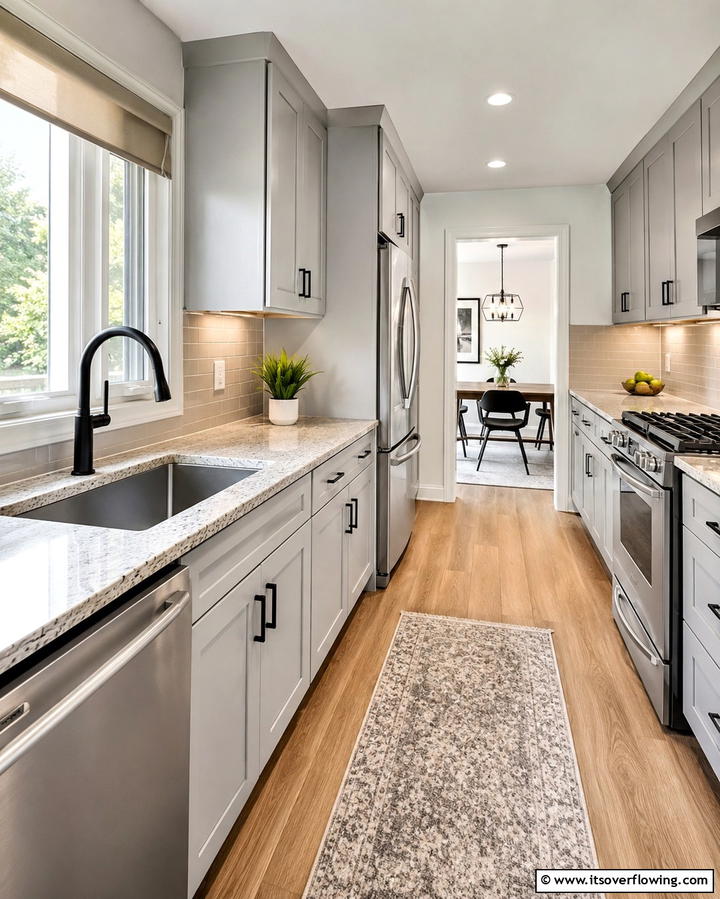 Opt for a Single Basin Sink - 25 Small Galley Kitchen Ideas on a Budget