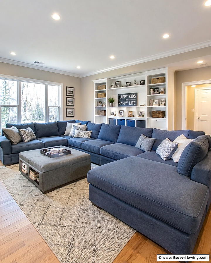 Optimized Sectional Setups for Family Comfort - 30 Sectional Living Room Ideas for Flexible Seating