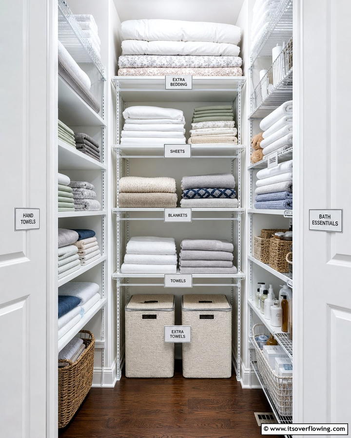 Optimized Vertical Storage - 30 Linen Closet Organization Ideas for Maximized Storage