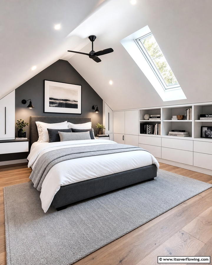 Opting for Built In Storage Solutions - 25 Low Sloped Ceiling Bedroom Ideas for Unique Spaces