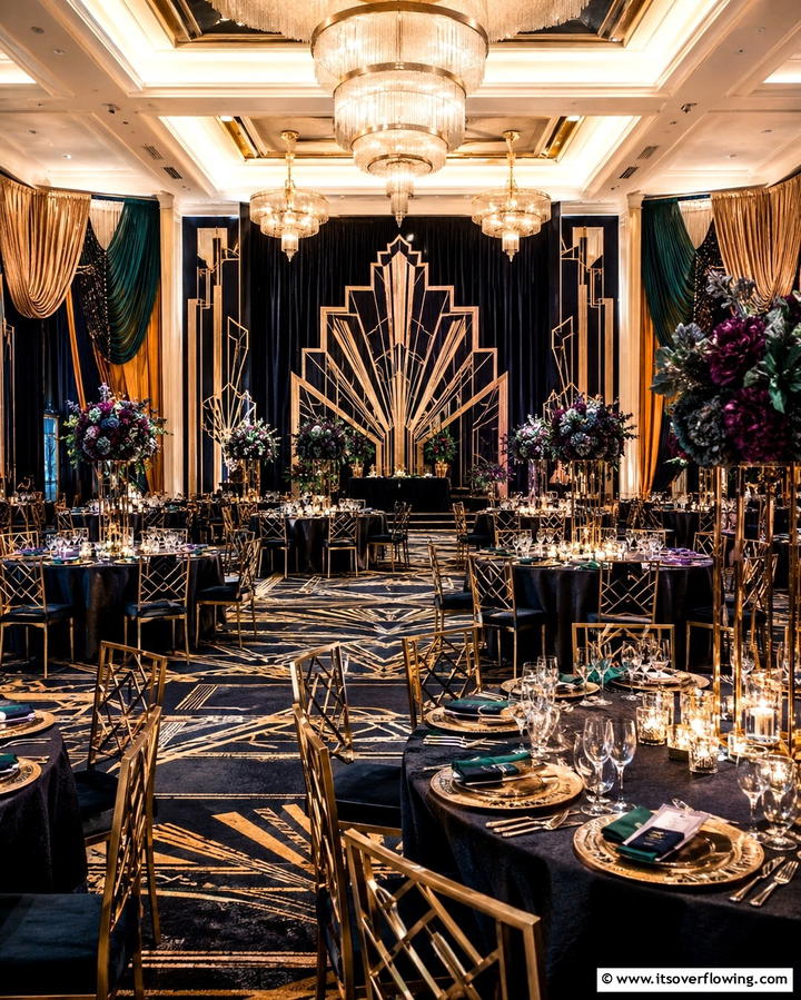 Opulent Color Schemes - 25 Art Deco Wedding Ideas for Glamorous Celebrations