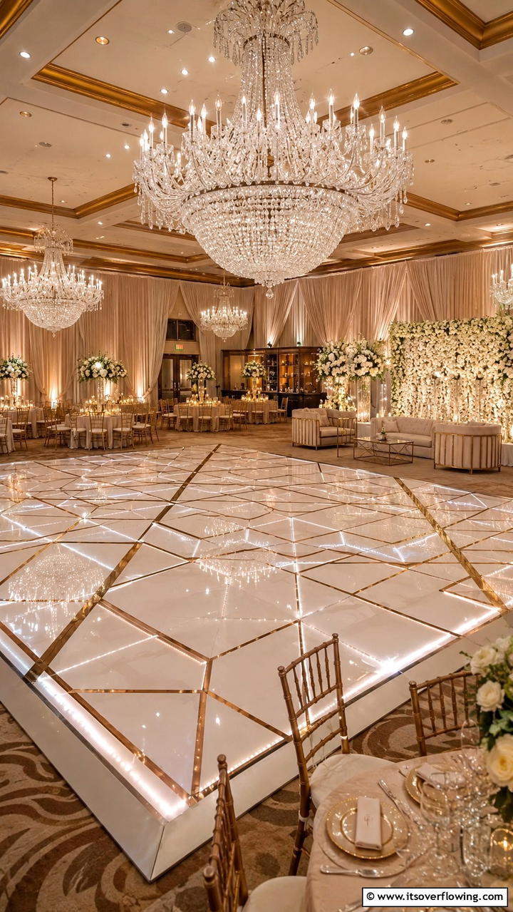 Opulent Dance Floors - 30 Glamorous Wedding Ideas- Elegant Themes & Decor Inspiration