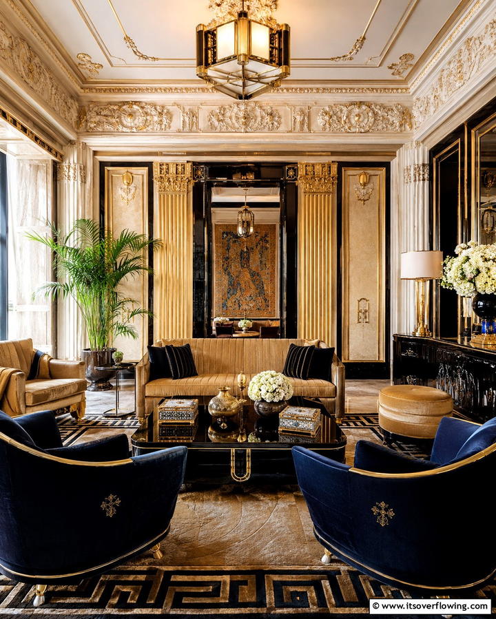 Opulent Details - 30 Art Deco Living Room Ideas for Luxurious Spaces