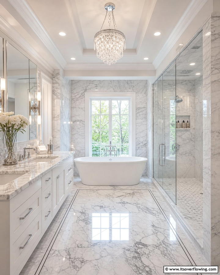 Opulent Marble Sanctuary - 21 Luxury Bathroom Ideas for a Spa-Like Retreat