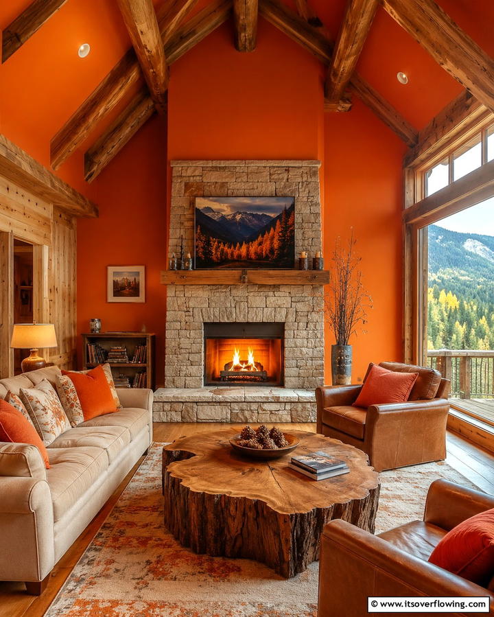 Orange Artwork as a Statement Piece - 25 Orange Room Ideas to Brighten Up Your Space