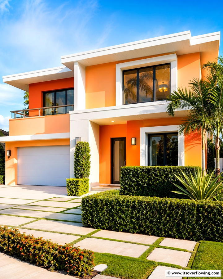 Orange Ombre with Gradient Shades - 25 Orange House Exterior Ideas for a Bold Look