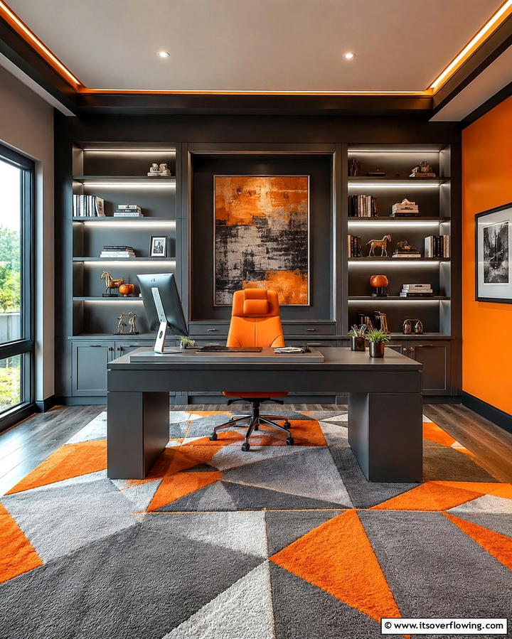 Orange Wallpaper for Visual Interest - 25 Orange Room Ideas to Brighten Up Your Space