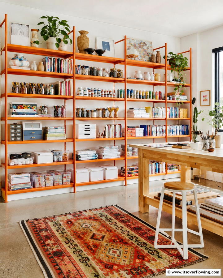 Orange Walls with Natural Wood - 25 Orange Room Ideas to Brighten Up Your Space