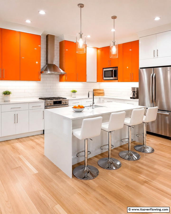 Orange and Blue Contrast - 25 Orange Room Ideas to Brighten Up Your Space