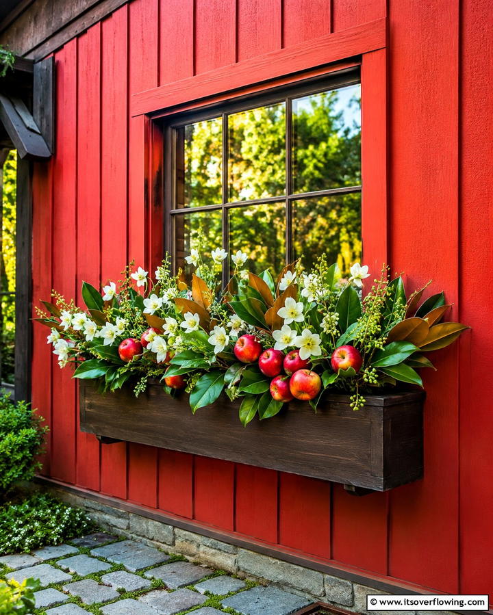 Orchard Apple Allure - 30 Fall Window Box Ideas for Autumn-Inspired Floral Displays