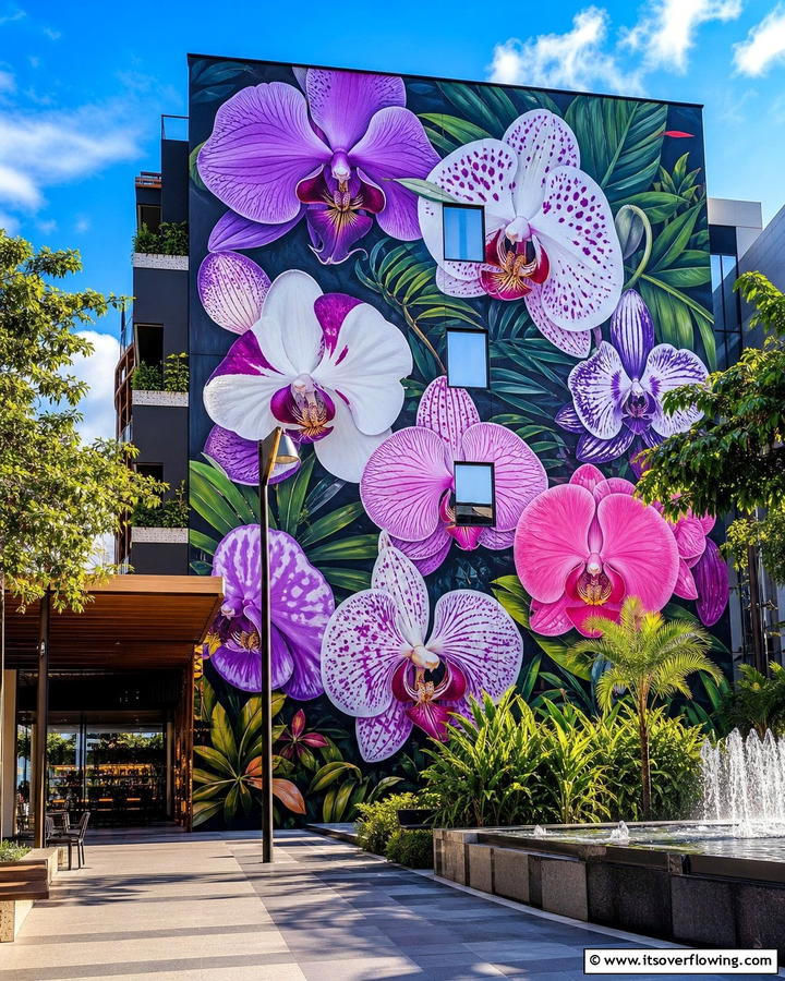 Orchid Elegance - 20 Stunning Flower Murals on Buildings Around the World