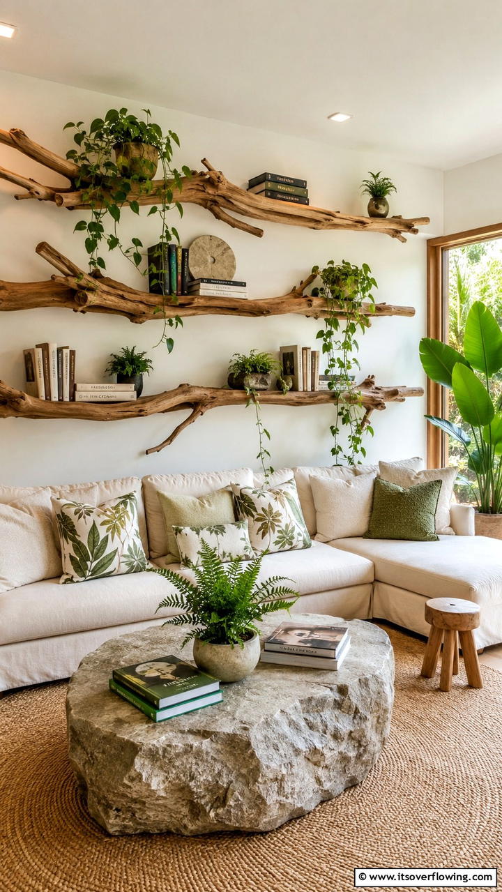 Organic Branch Shelves for Nature Lovers - 30 Bookshelf Organization Ideas for Stylish Order