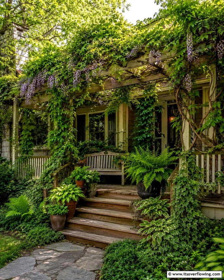 Organic Greenery and Vines - 30 Rustic Front Porch Ideas for a Welcoming Entryway
