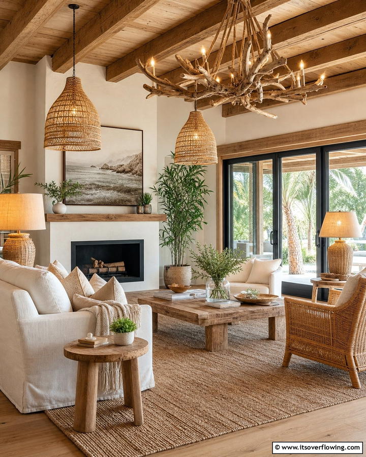 Organic Lighting Solutions - 21 Rustic Living Room Ideas for Cozy Natural Interior Designs