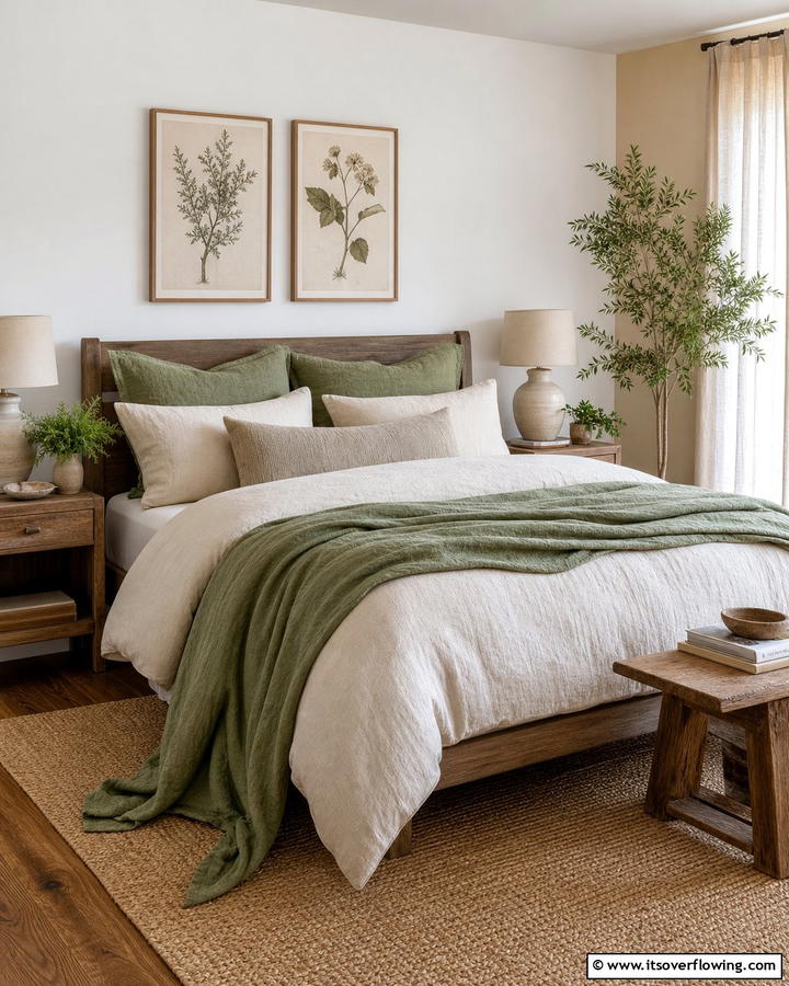 Organic Linen Bedding - 21 Earthy Bedroom Ideas for a Calming Retreat