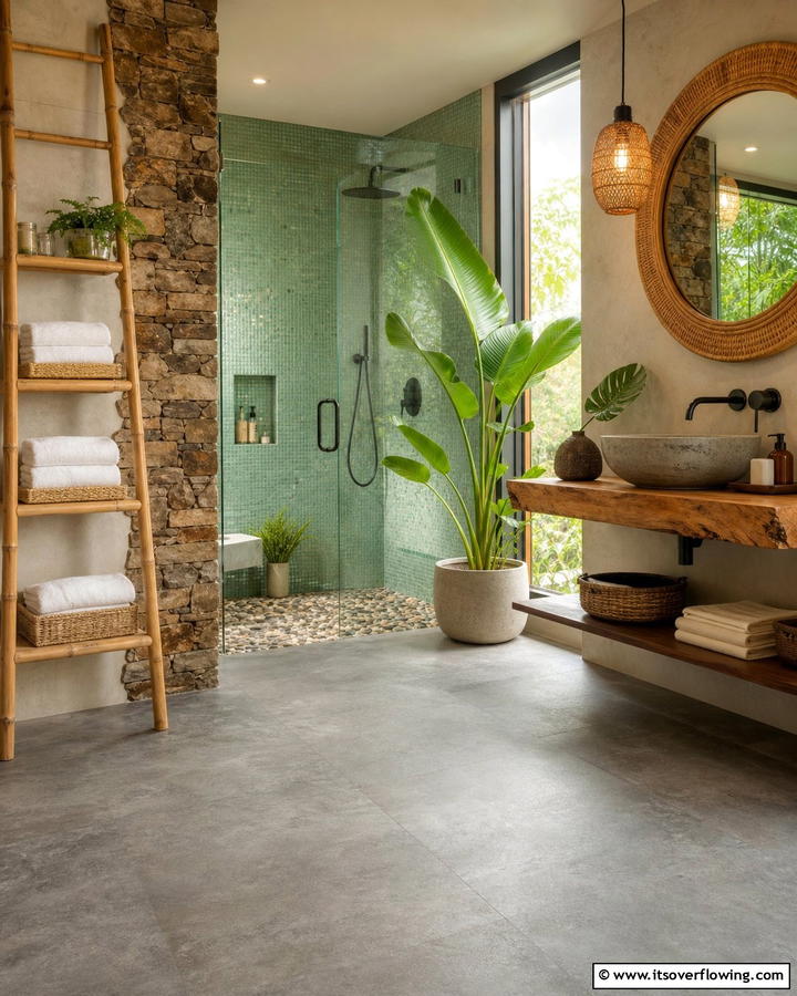 Organic Materials - 21 Mid-Century Modern Bathroom Ideas for Retro Elegance