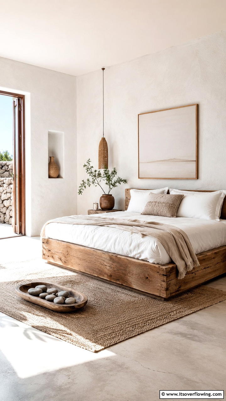 Organic Minimalist Approach - 21 Serene White Bedroom Ideas for a Calming Retreat