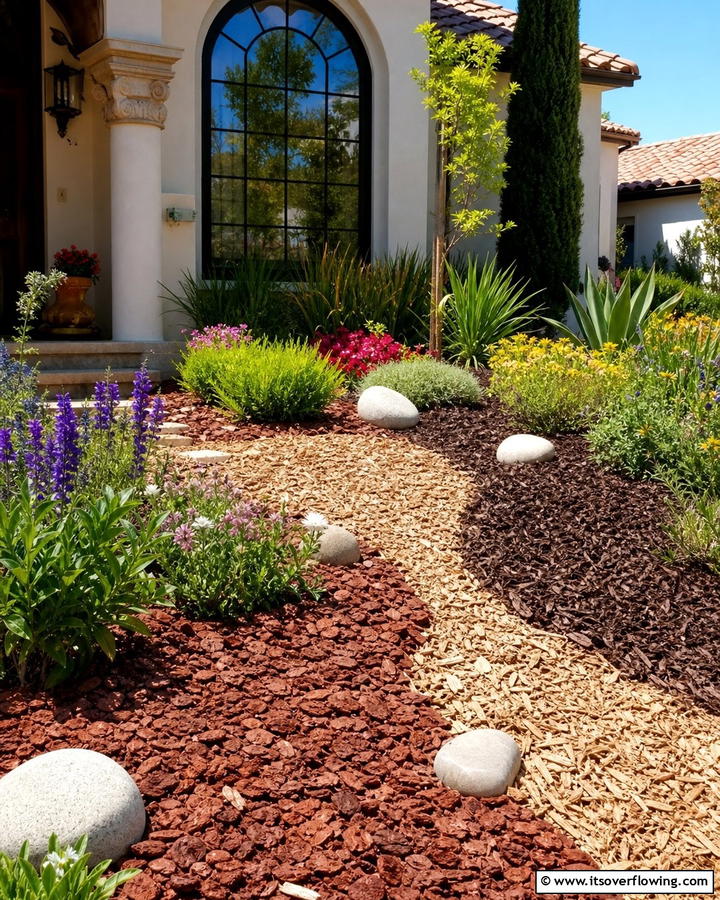 Organic Mulch Arrangements - 21 Front Yard Landscaping Ideas With Rocks and Mulch