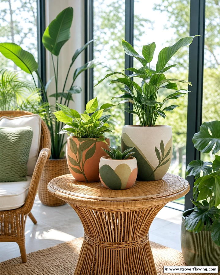 Organic Oasis Accents - 21 Painted Pot Ideas for Creative Plant Container Makeovers